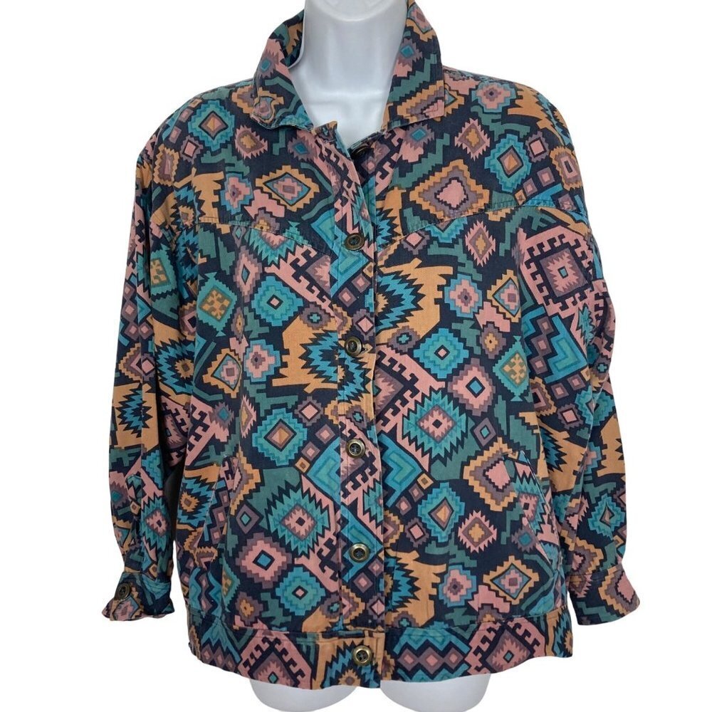 Vintage Brownstone Studio Southwestern Jacket Womens Medium Aztec Pattern